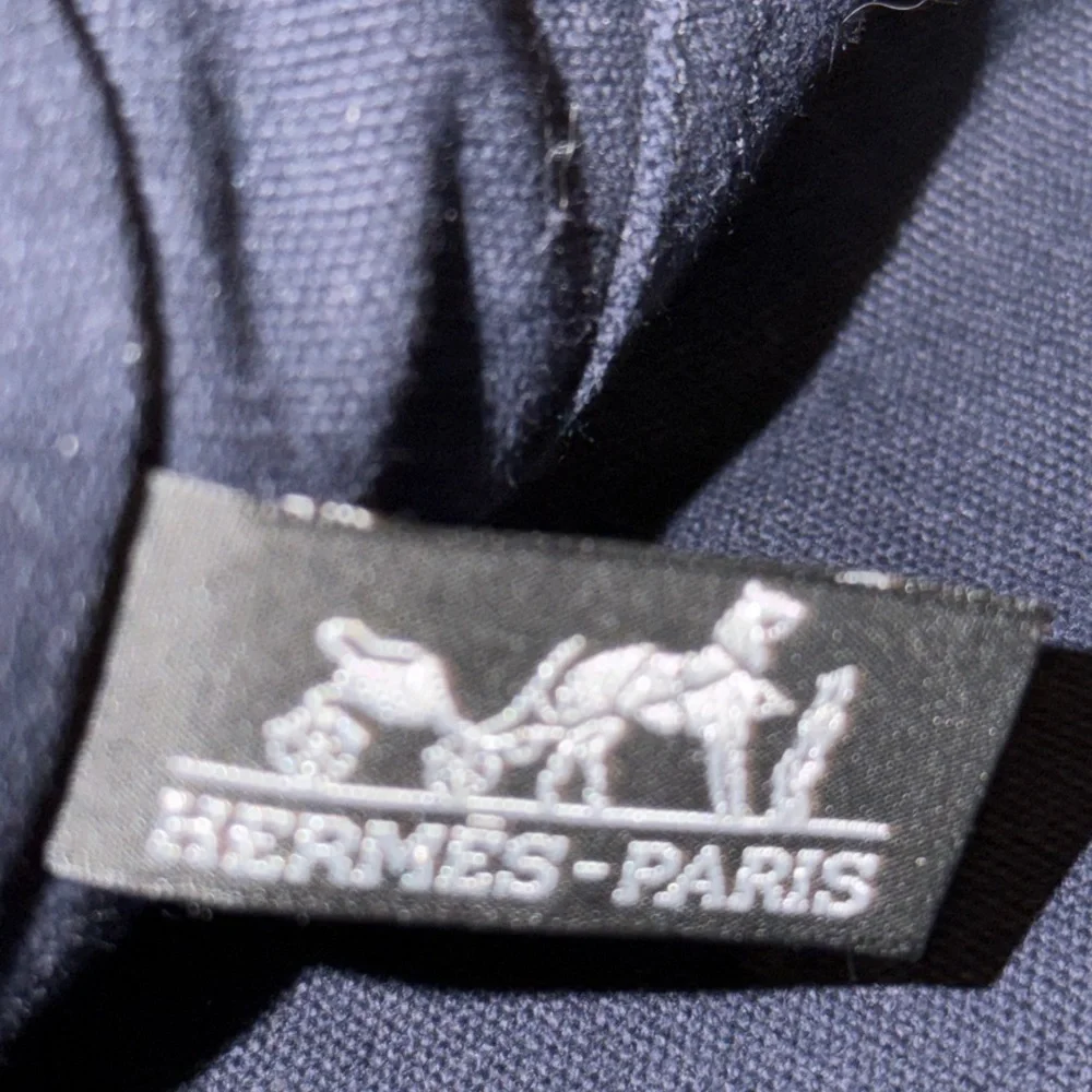 Hermes Navy and Olive Canvas Briefcase